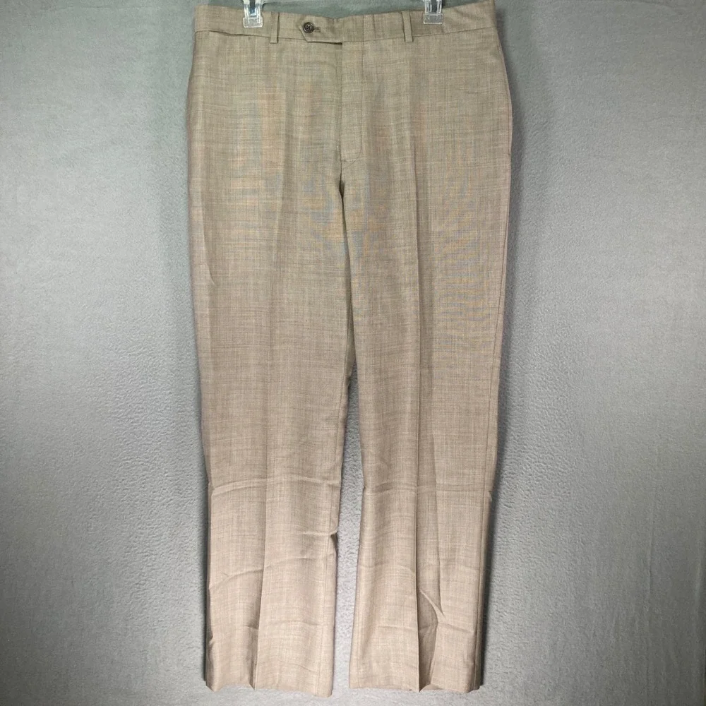 Tommy Hilfiger Men's Wool Blend Dress Pants Slacks Tan Size 36x30 Pleated